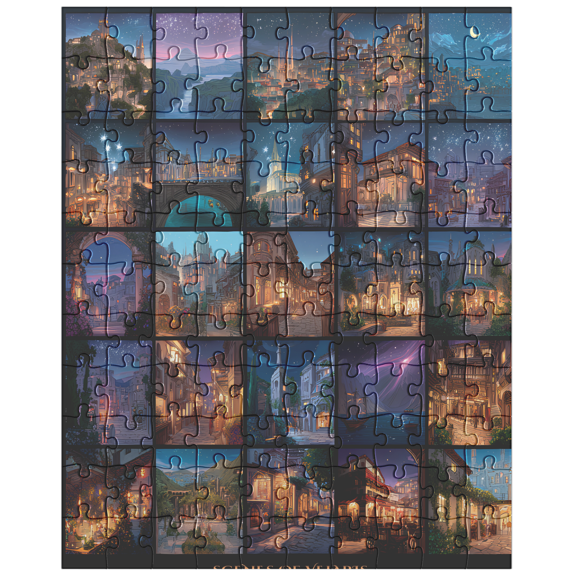 high quality chipboard puzzle with gloss finish, fantasy inspired art jigsaw gift