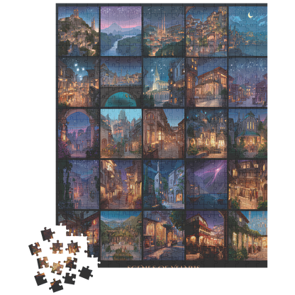 whimsical puzzle for cozy reading nights, relaxing art puzzle for book club, high quality chipboard jigsaw for adults