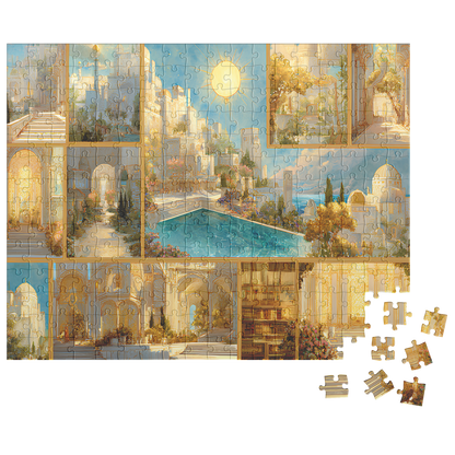 sunlit palace puzzle perfect for cozycore spaces,
fantasy landscape jigsaw puzzle for art collectors,
golden fantasy city puzzle for relaxing evenings,