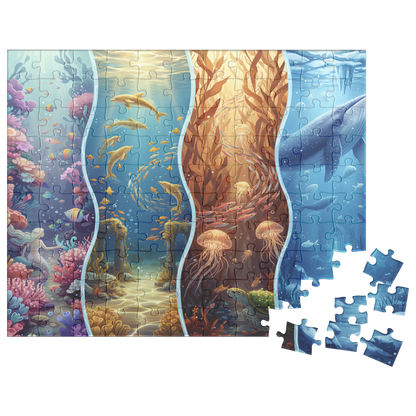 ocean fantasy puzzle for adults, relaxing ocean puzzle for mindfulness