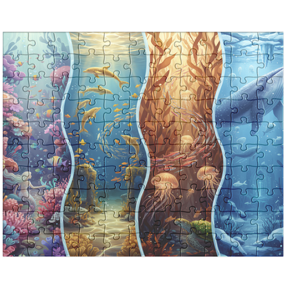 fantasy sea puzzle with whale art, marine life jigsaw puzzle gift