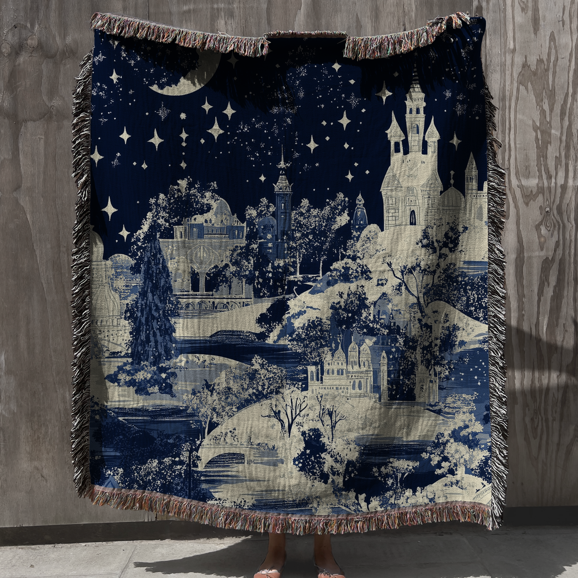 Velaris Night Court ACOTAR Toile Blanket Woven Cotton Throw for Book Lovers, Maasverse Tapestry Gift