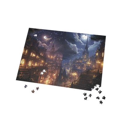 Mystical Night Cityscape Puzzle Starry Fantasy Skyline Jigsaw for Adults & Unique Relaxing Gift