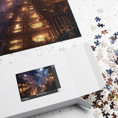 Mystical Night Cityscape Puzzle Starry Fantasy Skyline Jigsaw for Adults & Unique Relaxing Gift