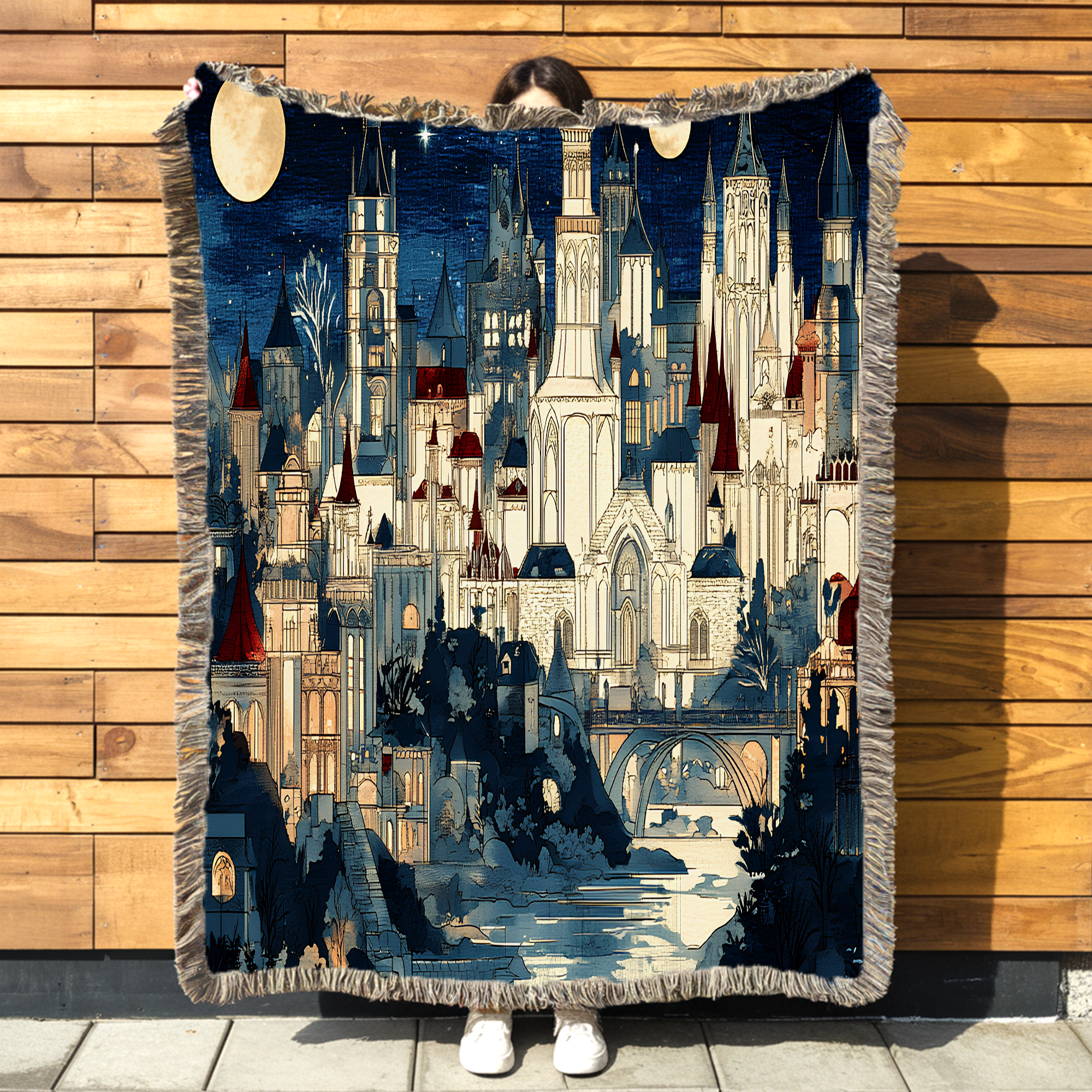 ACOTAR Velaris Night Court Woven Cotton Throw Blanket – Cozy Fantasy Decor