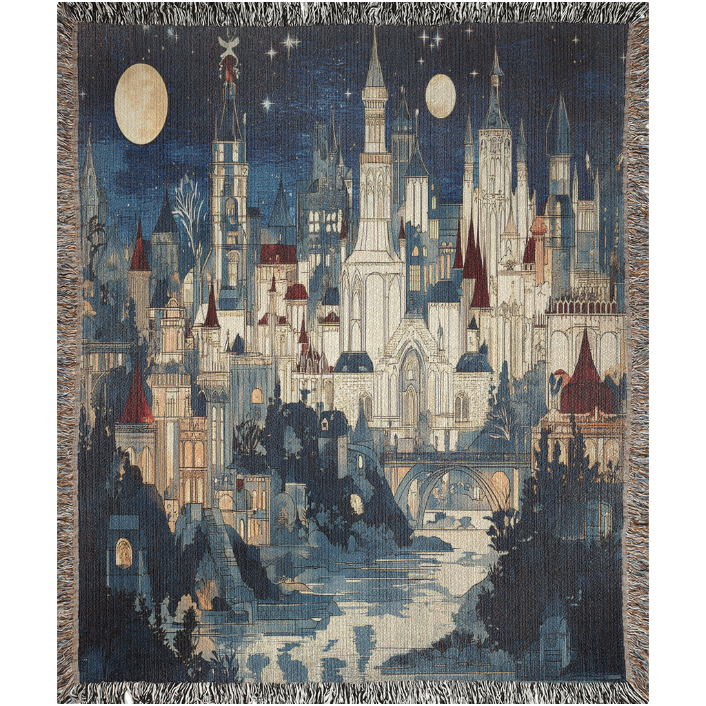 ACOTAR Velaris Night Court Woven Cotton Throw Blanket – Cozy Fantasy Decor