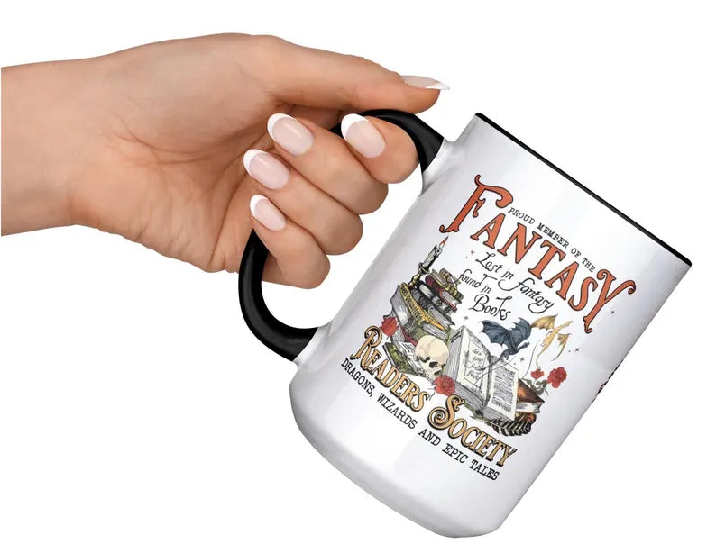 Exclusive 15oz Black Fantasy Mug for Book Lovers & Fantasy Fans