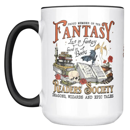 Exclusive 15oz Black Fantasy Mug for Book Lovers & Fantasy Fans