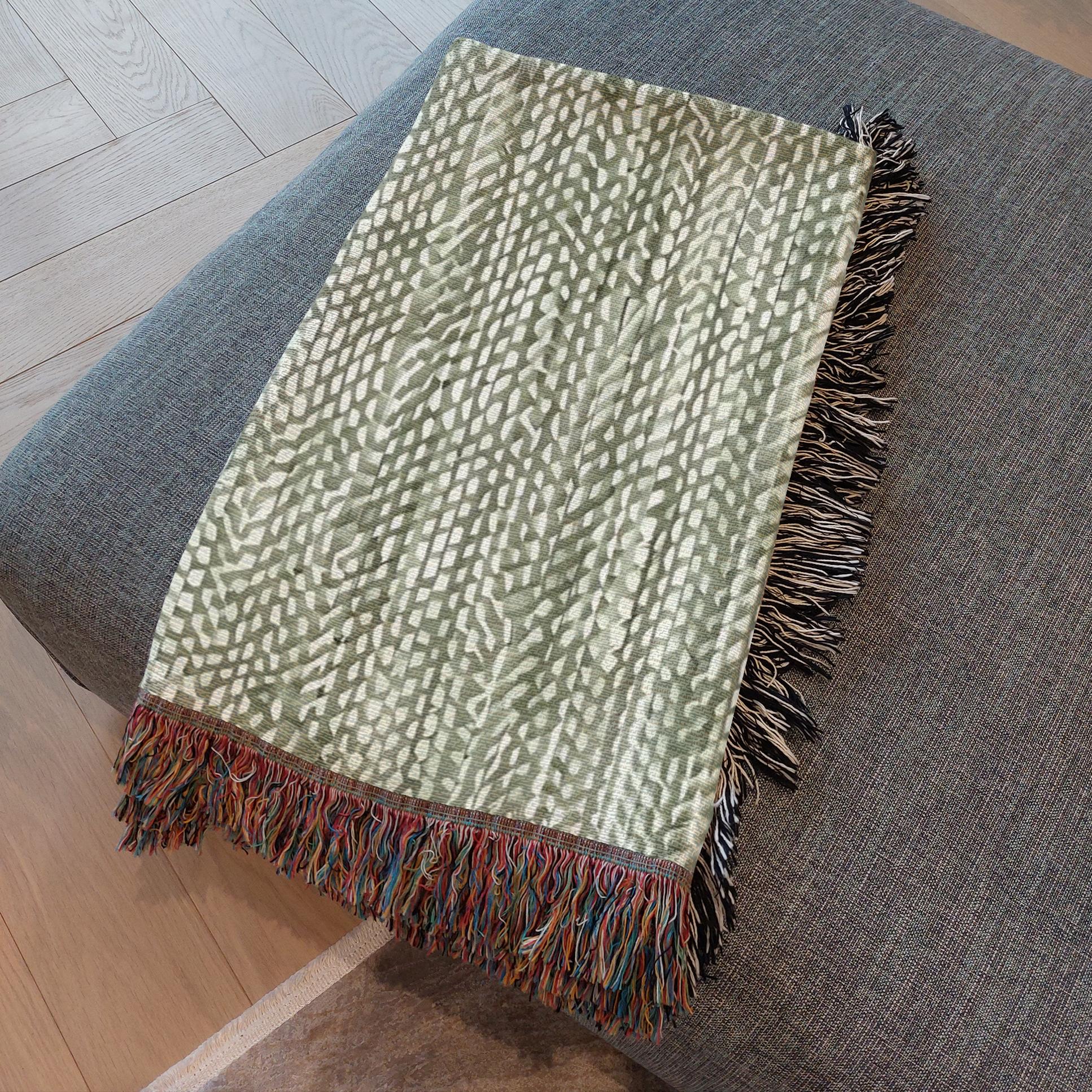 sage green throw blanket for cozy home office seating, neutral sage green woven throw for minimalist living room, sage green cotton throw blanket with textured weave pattern